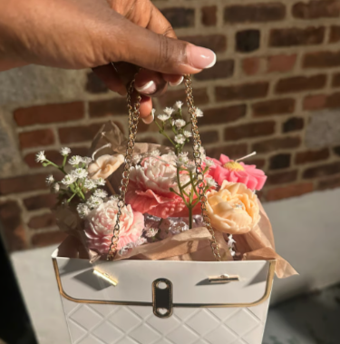 Chic Floral Candle Purse - Handcrafted Luxury for Special Occasions